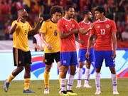 Viel Gesprächsstoff bei Costa Ricas Spielern nach dem 1:4 im Testspiel gegen Belgien (Bild: KEYSTONE/AP/GEERT VANDEN WIJNGAERT)