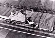 So sah das Gelände Mühleläuli mit dem Schotterwerk der Basaltstein AG ungefähr im Jahr 1930 aus. (Bild: Archiv Hansruedi Rohrer)