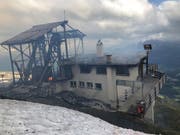 Die Bergstation der stillgelegten Cassonsbahn ist am Montag vollständig ausgebrannt. (Kantonspolizei Graubünden)
