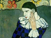 "Arlequin accoudé" von Pablo Picasso (Ausschnitt): eines von rund 80 Werken, die von Februar bis Ende Mai 2019 in der Ausstellung "Der frühe Picasso - Blaue und Rosa Periode" in der Fondation Beyeler in Riehen BS zu sehen sein werden. (Bild: The Metropolitan Museum of Art/Art Resource/Scala, Florence (zVg)