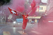 Auch wenn die Schweiz an der WM 2014 gegen Argentinien durch ein Tor von Angel Di Maria in der 118. Minute ausschied, feierten die Fans auch in Rorschach ihre Mannschaft. (Bild: Rudolf Hirtl (Juli 2014))