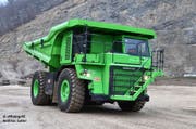 Ein monströses Gefährt: Der E-Dumper hat ein Leergewicht von 58 Tonnen. (Bild: PD)