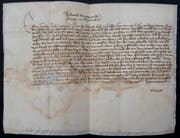 Der Brief von Herzog Friedrich an die Frauenfeld vom 27.Juli 1418. (Bild: PD)