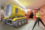 Der Künstler Patrick Graf hat im Haus für Kunst Uri in Altdorf eine Ausgrabungsstätte aus Karton gebaut. . (Bild: FX Brun/PD)