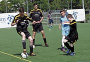 Voller Einsatz beim Spiel zweier «Special Needs Teams» beim letztjährigen Inklusionsturnier in der Zuger Herti. (Bild: Werner Schelbert (27. Mai 2017))