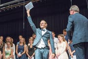 Glücksmomente an der Maturafeier. (Bild: Bilder: André A. Niederberger (Stans, 16. Juni 2018))