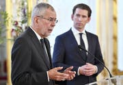 Der österreichische Bundespräsident Alexander Van der Bellen und der Regierungschef Sebastian Kurz. (Hans Punz/Keystone)