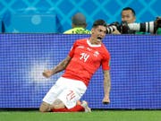 Steven Zuber sorgt mit seinem Ausgleich gegen den fünffachen Weltmeister Brasilien für den ersten Schweizer Jubel-Moment an der WM (Bild: KEYSTONE/AP/FELIPE DANA)