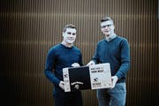 Mike Egger (rechts) und Rafael Caprez führen die Internet-Metzgerei «Digital Butchers». (Bild: PD)