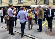 Süsse Überraschung hinter dem Luzerner Regierungsgebäude. (Bild: Evelyne Fischer, Luzern, 18. Juni 2018)