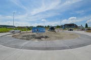 Der Kreisel Ost beim Kantonsspital Münsterlingen ist fast fertig und wird am Montag dem Verkehr übergeben. (Bild: Donato Caspari)