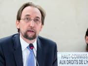 Uno-Menschenrechtskommissar Seid Raad al-Hussein hielt vor dem Menschenrechtsrat seine letzte grosse Rede und forderte mehr Widerstand gegen nationalistische Politik. (Bild: KEYSTONE/MAGALI GIRARDIN)