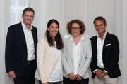 Die neue Führung der Schweizer Sporthilfe: V.l. Urs Wietlisbach, Dominique Gisin, Doris Rechsteiner und Bernhard Heusler.
