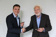 Patron Heinrich Villiger (rechts) mit Enkel Lucien Villiger. (Bild: PD)