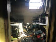 Die Explosion einer Lithium-Batterie hat am Freitag in Mur einen Brand verursacht. (Bild: Kantonspolizei Freiburg)