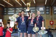 1989, 1993, 1997, 2016, 2017 und nun 2018: Der Tischtennisklub Wil hat sich den sechsten Titel der Klubgeschichte gesichert. (Bild: Simon Dudle)