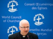 «Ich habe gute Gründe, daran zu glauben, dass wir am Ende nicht mit Schulden da stehen werden». Das sagt Charles Morerod, Bischof des Bistums Lausanne, Genf und Freiburg. (Bild: Keystone/JEAN-CHRISTOPHE BOTT)