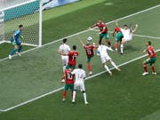 Die entscheidende Szene der Partie Portugal - Marokko: Cristiano Ronaldo trifft nach weniger als vier Minuten zum 1:0 (Bild: KEYSTONE/AP/VICTOR CAIVANO)