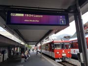 Die Ersatzkomposition der Zentralbahn kurz vor dem Zwischenfall bei der Einfahrt in den Bahnhof Stans. (Bild: Matthias Piazza (Stans, 19. Juni 2018))