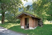 Neben dem Golfplatz Engelberg ist ein neues Blitzschutzhaus geplant. Im Bild das bestehende. (Bild: Corinne Glanzmann (Engelberg, 19. Juni 2018))