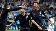 Jubel bei Ivan Rakitic nach dem 3:0. (Bild: Franck Robinson / EPA)