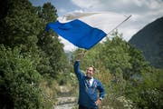 Stefan Fischer, Präsident der Fahnenschwinger-Vereinigung Luzern, hier am Eidgenössischen Jodlerfest in Brig. (Archivbild: 24. Juni 2017)