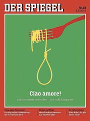 Umstrittenes «Spiegel»-Titelbild: Ein auf einer Gabel aufgewickelter Spaghetto, der eine Henkerschlaufe bildet.