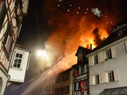 Der Grossbrand in der Altstadt von Steckborn war durch einen Akku ausgelöst worden. (Bild: Archiv: Keystone-SDA/Kantonspolizei Thurgau)
