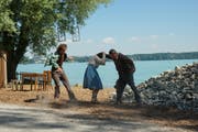 Proben auf der Bühne im Seeburgpark Kreuzlingen. (Bild Dieter Langhart)