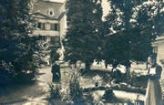 Steinhof-Schlossgebäude und Garten um 1940. Bild Archiv Pflegeheim Steinhof