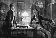 Goethe (links) und Schiller waren Freunde – und werden in den Romanen von Stefan Lehnberg zudem abenteuerlustige Privatdetektive. (Bild: AKG/Keystone)