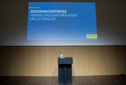 Vor knapp zwei Wochen informierte die Post über die Details im Postauto-Skandal.Bild: Peter Schneider/Keystone (Bern, 11. Juni 2018)