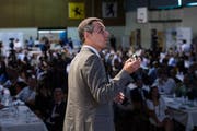 Bundesrat Ignazio Cassis an der Delegiertenversammlung der FDP vom Samstag in Airolo. (Gabriele Putzu/Keystone)