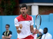 Novak Djokovic hat allen Grund zur Freude (Bild: KEYSTONE/EPA/NEIL HALL)