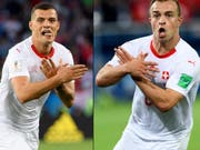 Sorgten mit dem Jubel nach ihren Toren gegen Serbien für hitzige Diskussionen: Granit Xhaka und Xherdan Shaqiri (Bild: KEYSTONE/LAURENT GILLIERON)