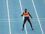 Noah Lyles beim Freudentänzchen (Bild: KEYSTONE/AP/CHARLIE NEIBERGALL)