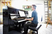 Daniel Steffen war einer der 16 beteiligten Pianistinnen und Pianisten. Bild: Stefan Kaiser (Zug, 23. Juni 2018)