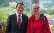 Peter Wälti und Heidi Abächerli, Fahnenpaten. (Bild PD/Raphael Disler)