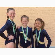 Die erfolgreichen Bürglerinnen (von links): Nina Baumann (Silber K3), Laura Baumann (Gold K3) und Kyra Arnold (Bronze K1). (Bild: PD)