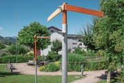 Baugespann für die Norderweiterung des «Felsenheims» in Sachseln. (Bild: Daniel Reinhard/PD)