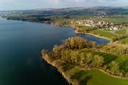 Der Baldeggersee von oben. (Bild: Philipp Schmidli, 20. März 2018)