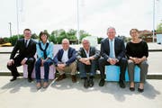 Die Kreuzlinger Exekutive mit dem neuen Stadtschreiber Michael Stahl: Vize-Stadtpräsidentin Dorena Raggenbass, Stadtrat Thomas Beringer, Stadtrat Ernst Zülle, Stadtpräsident Thomas Niederberger und Stadträtin Barbara Kern. (Bild: PD)