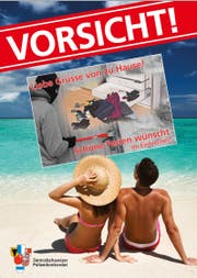 Eine Botschaft der Innerschweizer Polizei-Korps mit Galgenhumor. (Bild: PD)