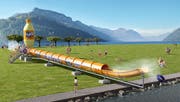 Achtung, fertig, Flug: Am Seenachtsfest lädt Fanta zum speziellen Rutscherlebnis mit der «Thunderstorm» ein. (Bild: PD)