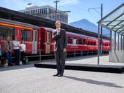 RhB-Direktor Renato Fasciati gab den Startschuss zu den Arbeiten für den Neubau des Bahnhofs Landquart mit 500 Millionen Franken Gesamtinvestitionen. (Bild: KEYSTONE/GIAN EHRENZELLER)