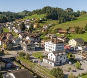 Hergiswil bei Willisau: Blick vom Kirchturm ins Dorfzentrum.