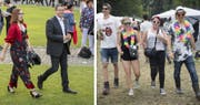 Bei den Festspielen dominiert elegante Kleidung - am Open Air muss das Outfit vor allem praktisch sein. (Bilder. Urs Bucher/Ralph Ribi