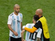 Javier Mascherano nimmt in der Nationalmannschaft Abschied von Kollege Lionel Messi (Bild: KEYSTONE/AP/SERGEI GRITS)