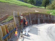 Bauarbeiten währender der ersten Etappe der Sanierung der Wiesenbergstrasse. Bild: PD