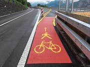 Der Geh- und Radweg führt über die temporäre Strassenüberführung. (Bild: PD)